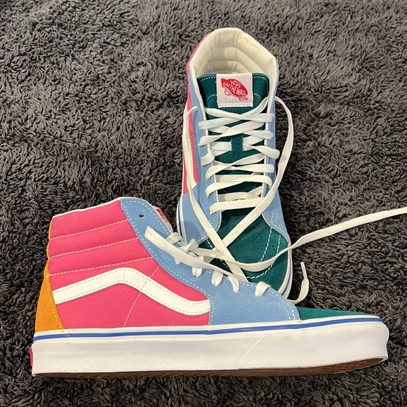 Vans High-Top Sneakers - Teal, Blue, Pink - Picture 2 of 5